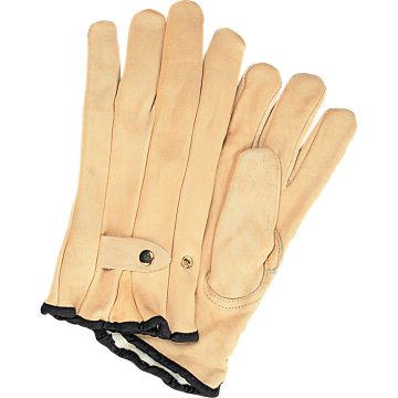 Winter-Lined Grain Cowhide Roper Gloves with Fleece Lining