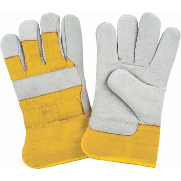 Premium Winter-Lined Split Cowhide Fitter Gloves, Foam Fleece