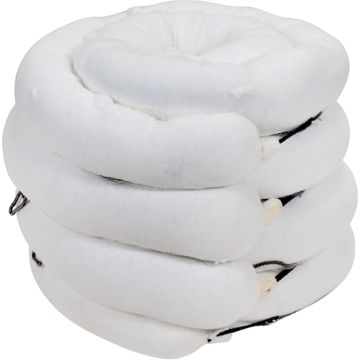 Oil Only Sorbent Boom, 10' x 5", 35 Gal. Absorbency, 4-Pack