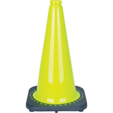 18" Lime Green PVC Premium Traffic Cone, High-Visibility