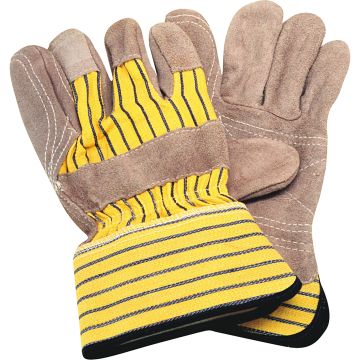 Double-Palm Split Cowhide Fitter Gloves, Large