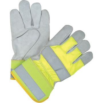 High-Visibility Split Cowhide Fitter Gloves, Large