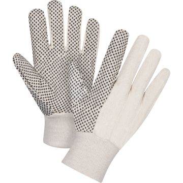 Cotton Canvas Dotted Palm Gloves, 8 oz., Small — Size: Small, Fabric Weight: 8 oz., Coating: One side dotted — Supply Solutio