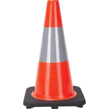 18" Orange PVC Traffic Cone with 6" Reflective Collar