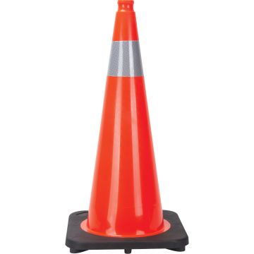 28" Orange PVC Traffic Cone with 4" Reflective Collar