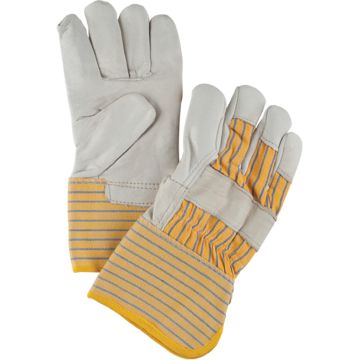 Winter-Lined Grain Cowhide Fitter Gloves, Large, Abrasion-Resistant