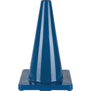 18" Blue PVC Traffic Cone - Flexible & Durable