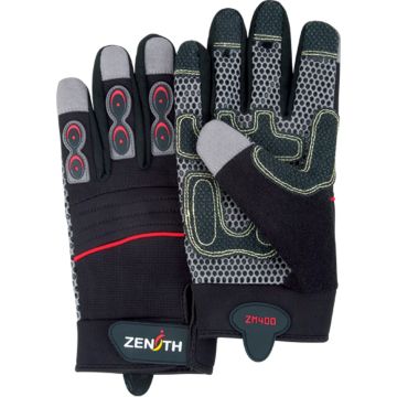 Gants de mécanicien ZM400 Premium, paume synthétique, manchette auto-agrippante
