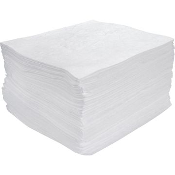 Tampons absorbants en polypropylène soufflé-fondu, seulement pour l'huile, 15" x 17", 30 gal
