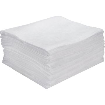Tampons absorbants en polypropylène soufflé-fondu pour hydrocarbures seulement, 15" x 18", capacité d'absorption de 15 gal.