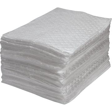 Tampons absorbants de qualité supérieure à fibres fines pour l'huile seulement, 15" x 17", 30 gal