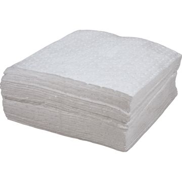 Tampons absorbants liés pour hydrocarbures seulement, 15" x 18", capacité d'absorption de 30 gal