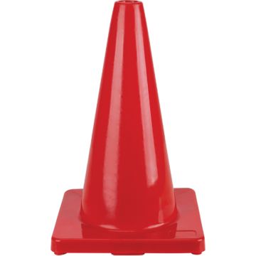 18" Red PVC Traffic Cone - Flexible & Durable