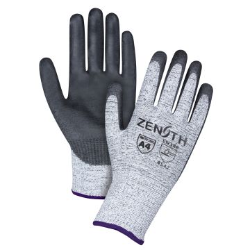 Seamless Stretch Cut-Resistant Gloves,13 Gauge, Polyurethane Coated, HPPE Shell, ANSI/ISEA 105 Level 4/EN 388 Level 5 — Suppl