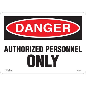 Authorized Personnel Only Sign, 10" x 14", English