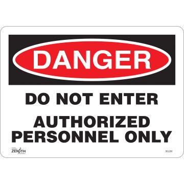 Authorized Personnel Only Sign, 10" x 14", Vinyl, English