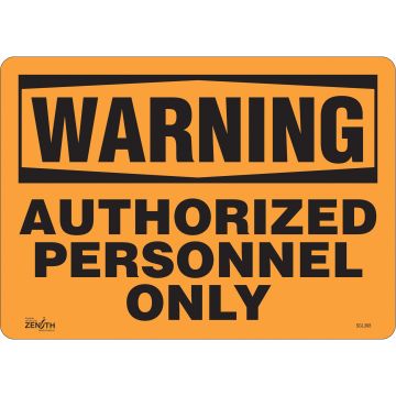Authorized Personnel Only Sign - 10" x 14" Adhesive Vinyl