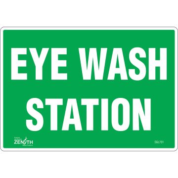 Eye Wash Station Safety Sign, 7" x 10", English