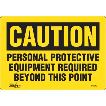 PPE Required Safety Sign, 7" x 10", Adhesive Vinyl, English
