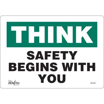 Safety Begins With You Sign, 7" x 10", Adhesive Vinyl