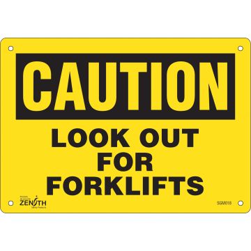 Look Out For Forklifts Sign, 7" x 10", Reflective Aluminum