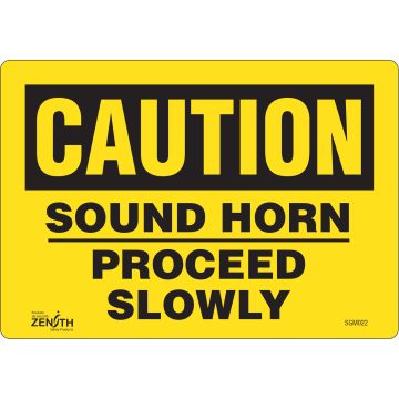 Proceed Slowly Safety Sign, 7" x 10", Adhesive Vinyl