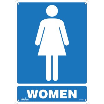 Women's Restroom Sign - 14" x 10" English with Pictogram