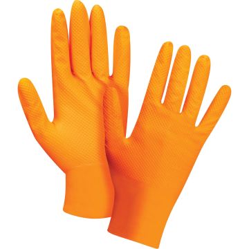 Heavyweight Tactile Grip Examination Gloves,Nitrile, 8-mil, Powder-Free, Orange, Class 2 — Supply Solution