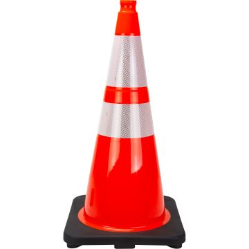 28" Orange PVC Traffic Cone with 4" & 6" Reflective Collars