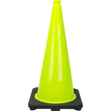 28" Premium PVC Traffic Cone, High-Visibility Lime Green