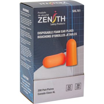 High-Visibility Orange Foam Earplugs - Polybag Pair