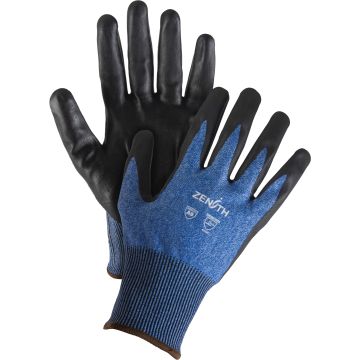 Lightweight High-Dexterity Cut-Resistant Gloves,18 Gauge, Foam Nitrile Coated, Stainless Steel/HPPE/Tungsten Shell, ASTM ANSI