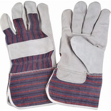 Split Cowhide Fitter Gloves, Large, Cotton Lined, Rugged