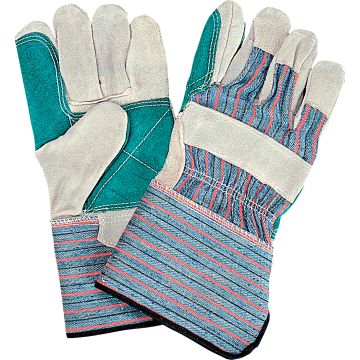 Double Palm Split Cowhide Fitter Gloves, Cotton Lined, Large