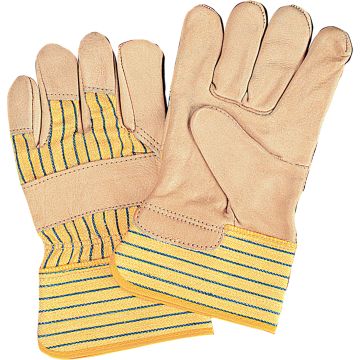 Standard-Duty Dry-Palm Fitters Gloves, Medium, Grain Cowhide Palm, Cotton Inner Lining — Size: Medium, Inner Lining: Cotton, 