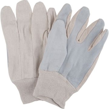 Standard-Duty Work Gloves, Medium, Split Cowhide Palm — Size: Medium, Inner Lining: Unlined, Leather Palm Type: Split Cowhide