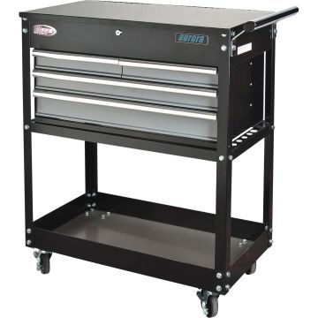 Heavy-Duty 4-Drawer Utility Cart, 18" x 33" x 39", Black — No. Of Drawers: 4, Colour: Black, Overall Length: 18" — Supply Sol
