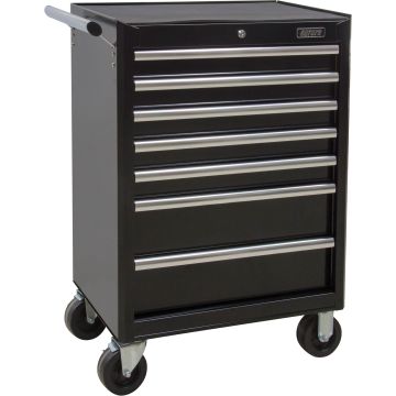 7-Drawer Industrial Tool Cart, 27" W, Black Steel — No. Of Drawers: 7, Colour: Black, Overall Depth: 18-3/4" — Supply Solutio