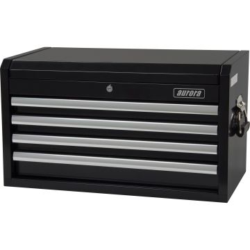 26" 4-Drawer Industrial Tool Chest, Double Wall Steel, Black