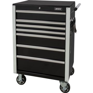 7-Drawer Heavy-Duty 28"W Tool Cart, Black — No. Of Drawers: 7, Colour: Black, Overall Depth: 22" — Supply Solution