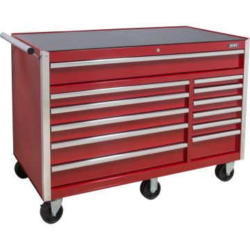 56" 12-Drawer Industrial Tool Cart, Red — No. Of Drawers: 12, Colour: Red, Overall Depth: 24-1/2" — Supply Solution