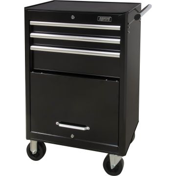 Industrial Tool Cart, 3 Drawers, Black, 29.8" W x 38.8" H — No. Of Drawers: 3, Colour: Black, Overall Depth: 21-1/5" — Supply