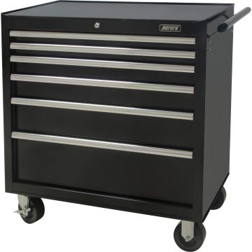 Industrial Tool Cart, 6 Drawers, 39" W, Black — No. Of Drawers: 6, Colour: Black, Overall Depth: 20-4/5" — Supply Solution