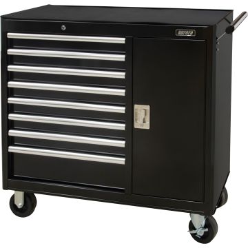 8-Drawer Industrial Tool Cart, 44.3" W, Black Steel