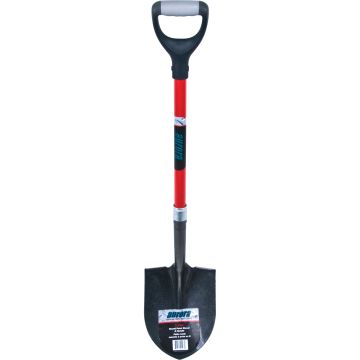 Heavy-Duty Round Point Shovel, 12-Gauge Carbon Steel Blade