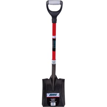Heavy-Duty Square Shovel, Carbon Steel, Fibreglass D-Grip, 29.5"