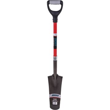 Heavy-Duty Carbon Steel Drain Spade, 14" Blade, D-Grip