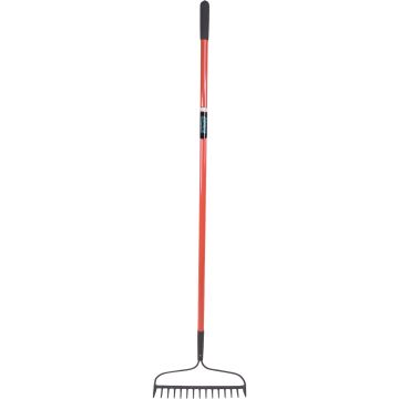 Heavy-Duty Bow Rake, 15 Tines, Fibreglass Handle