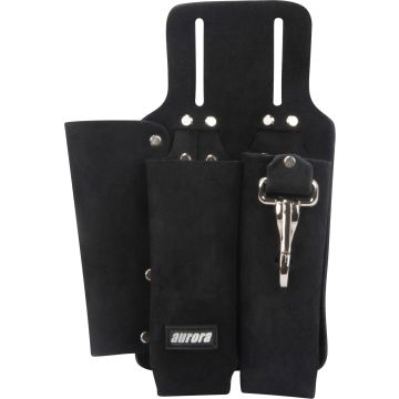 Lineman's Tool Pouch, Multiple Tool Holder, Leather, 3 Pockets