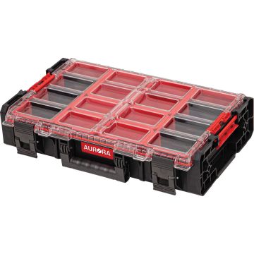 Arx X-Large Organizer with Short Bins, 23" x 15.2" x 5", Black — Colour: Black, Overall Depth: 23", Overall Width: 15-1/5" — 